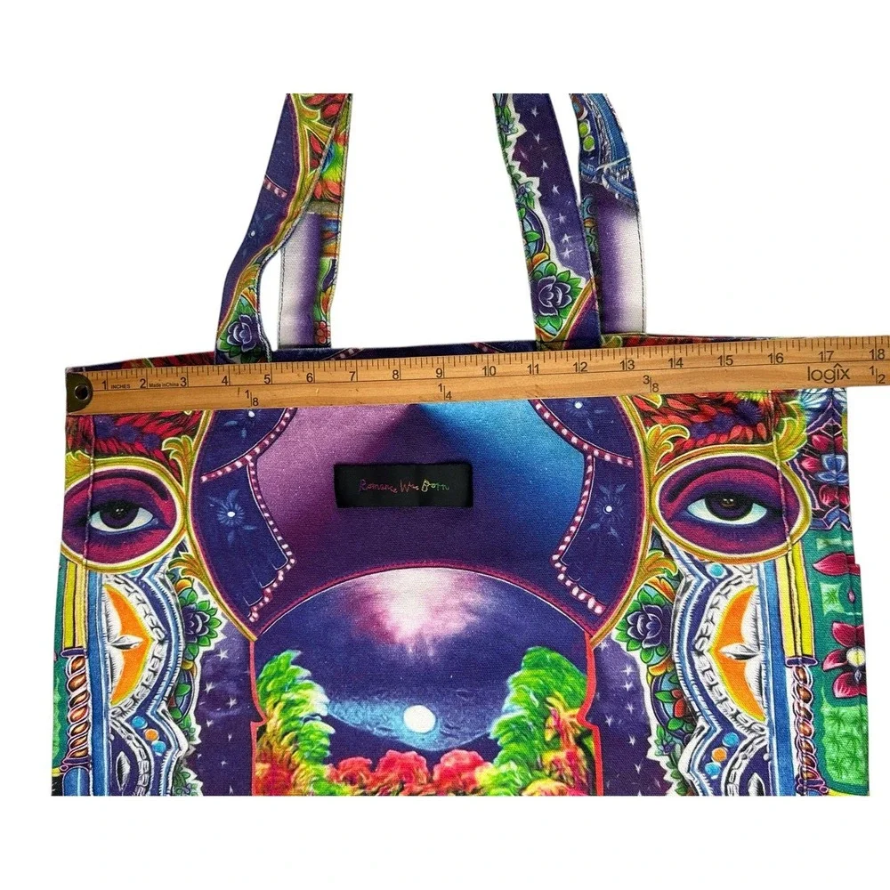 Romance Was Born Print Canvas Cotton Multicolor Canvas Fabric Tote Bag